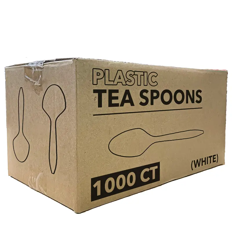 Wholesale Medium-Weight White Disposable Plastic Tea Spoons – 1000 Per Case 1