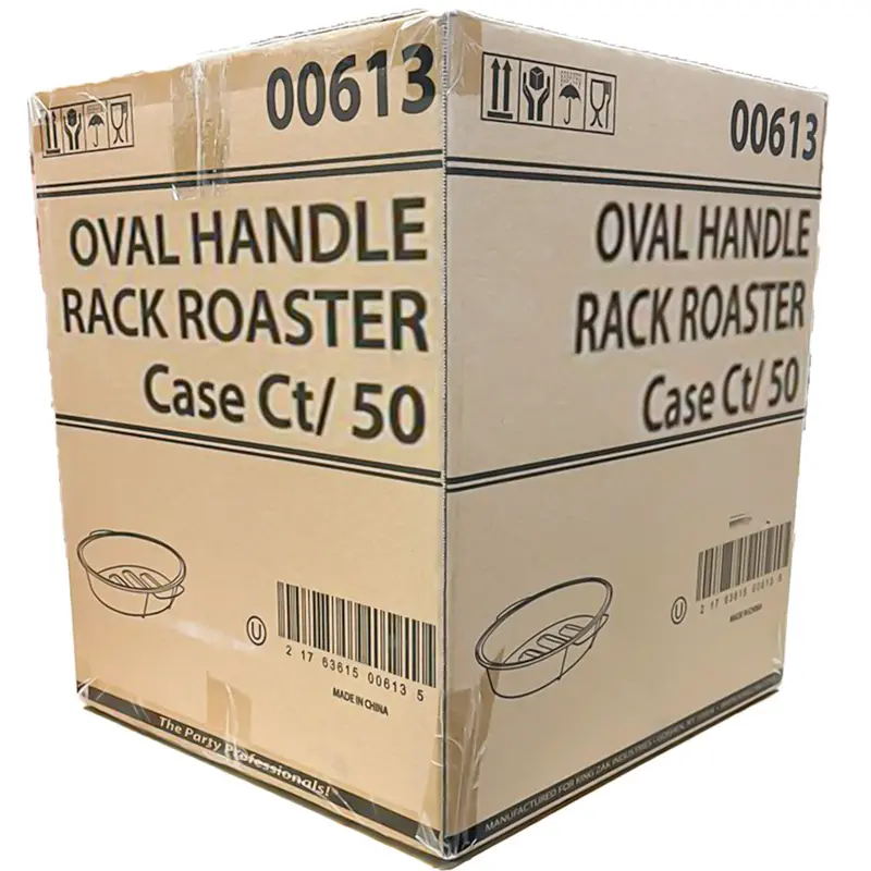 Wholesale Oval Aluminum Turkey Roaster Pans With Handle & Rack, 50 Per Case 1
