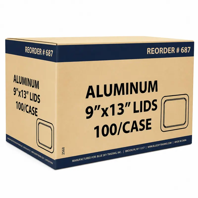 Wholesale Universal Half-Size Aluminum Pan Lids – Compatible With All 9X13 Trays (100 Per Case) 1