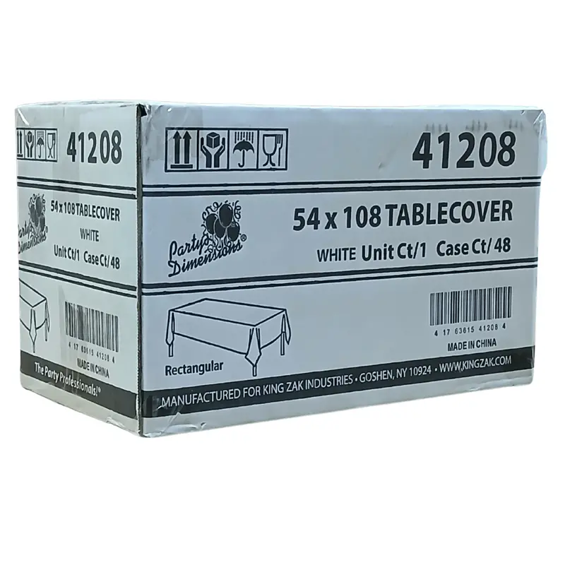 Wholesale White Disposable Rectangular Tablecloth – 54" X 108" (48 Per Case) 1