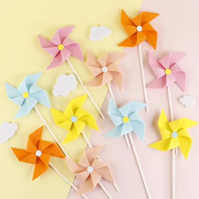 Windmill Pinwheel Cake Topper – Playful Baby Shower & Children’S Birthday Decoration 1