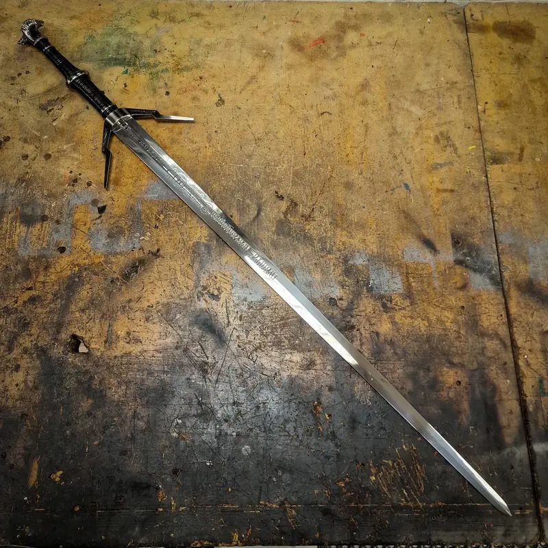 Witcher-Style Silver-Coated Sword (Imperfect Stock) 1