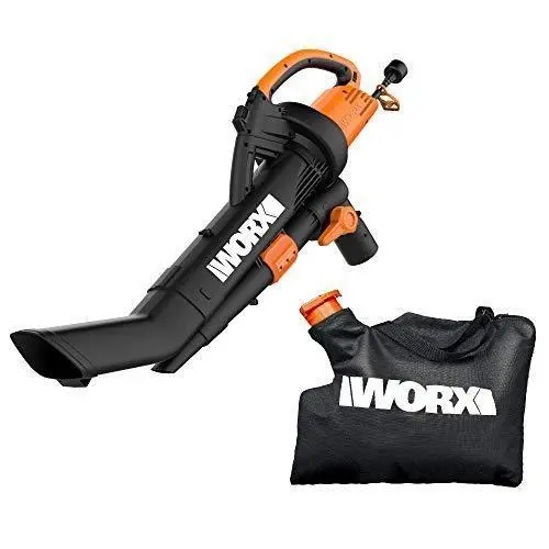 Worx Wg509 Trivac 12A 3-In-1 Electric Yard Tool – Blower, Mulcher, And Vacuum With All-Metal Shredder For Efficient Leaf Cleanup 1