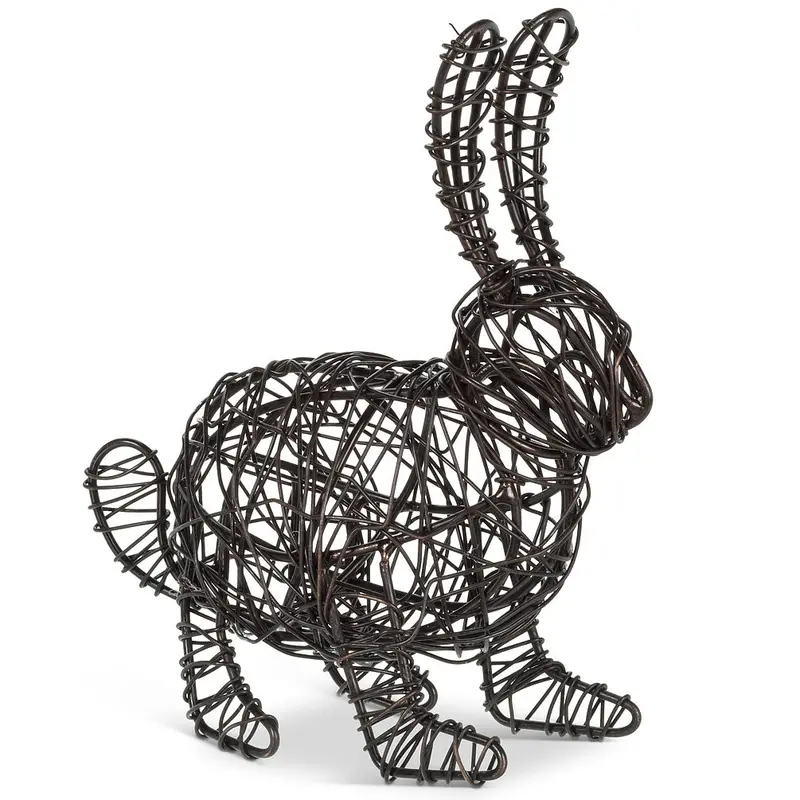 Woven Crouching Rabbit Figurine 1