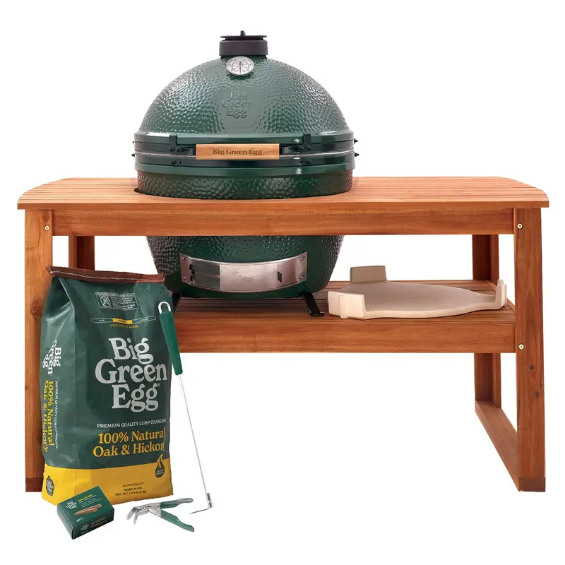 Xl Big Green Egg And Acacia Table Ensemble 1
