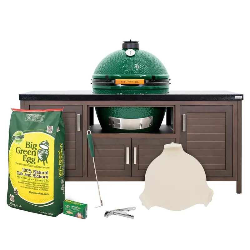 Xl Big Green Egg Bundle With 69-Inch Modern Farmhouse Table 1